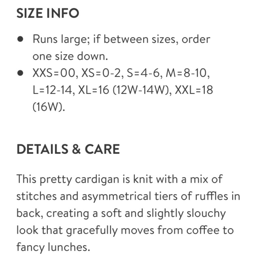 Nordstrom Unique Beautiful Ruffle Cardigan - Picture 6 of 7